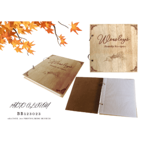 Wooden Cover Recipe Book 50 Pockets 4"x6“