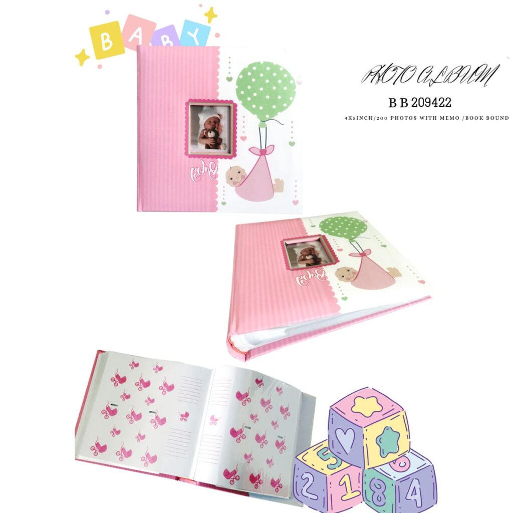 Bound Keepsake Baby Memory Book Pink 200 Photos 4R