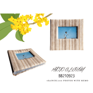 Brown Striped Photo Album 200 Pockets 10x15cm