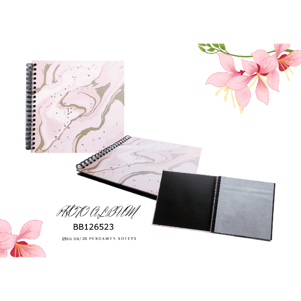 Spiral Bound Scrapbook 20 pages 25X24.5cm
