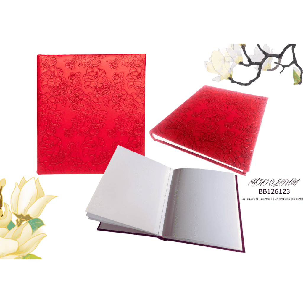 Red Leather Magnetic Album 20 Pages 23.5x28cm