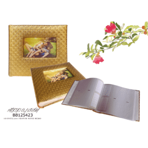 Leather Photo Book 200 Memo Slip in Pockets 4"x6"