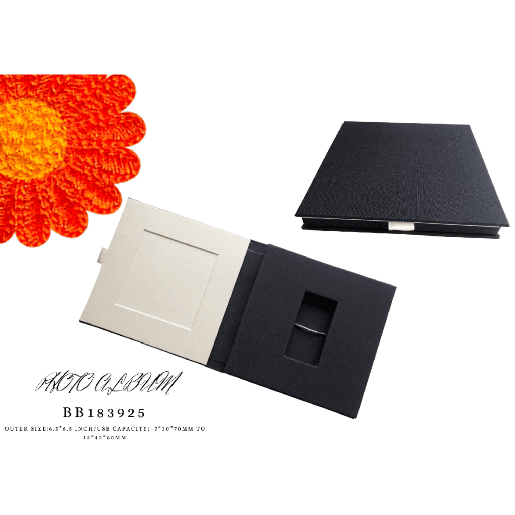 Fabric USB Flash Drive Storage Box for Photographer 6.5"x6.5"