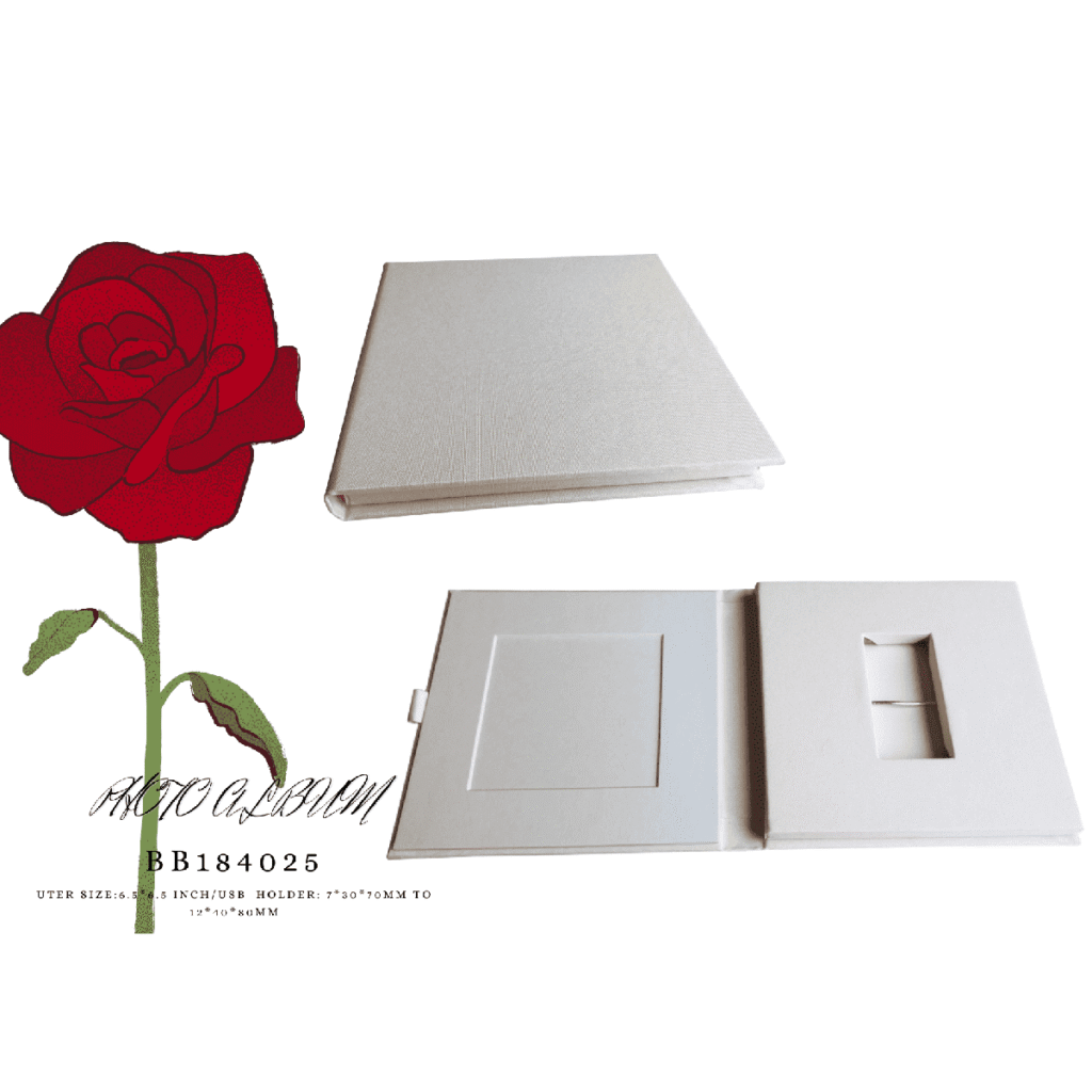 Linen USB Boxes with Photo Frame Gift 6.5"x6.5"