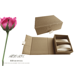 Khaki Linen Divider Storage Box 8.6X10.8X3.3CM
