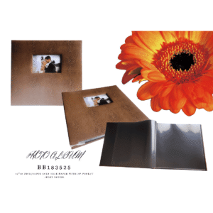Fine Art Brown Scrapbook 50 Black Pages 12"x12"