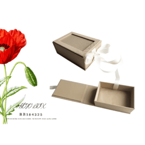 Linen Photo Storage Box 7x12x4.5cm