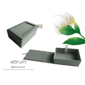 Gray Fabric Mini Photo Keepsake 7x12x4.5cm