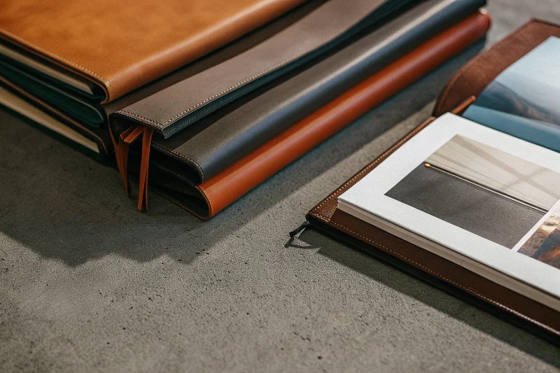 A portfolio showcasing high-quality photo albums made for different brands