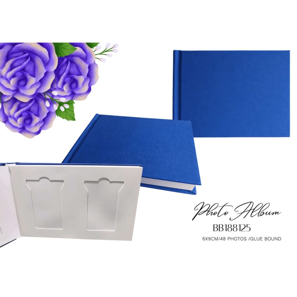 Blue Linen Polaroid Album 6x9cm 48 Slots