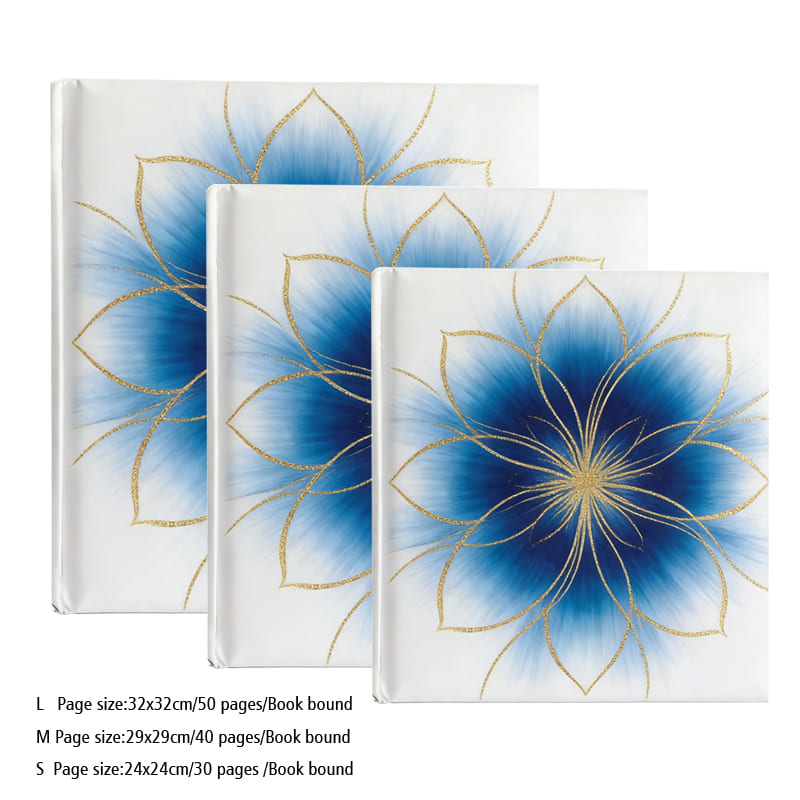 Sky blue floral Pergamine Pages Album