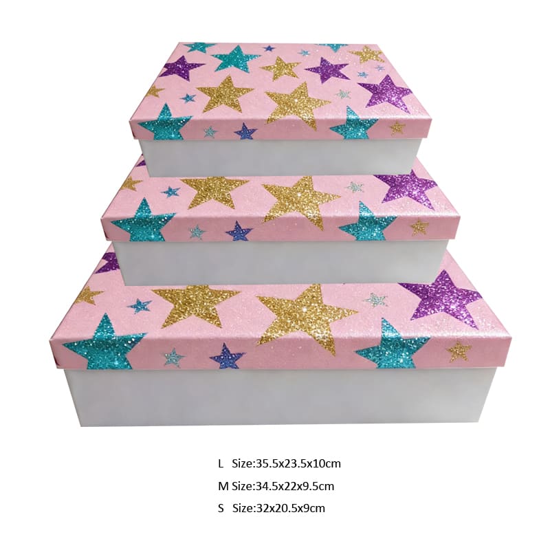 3pcs Paper Box with Lid Set