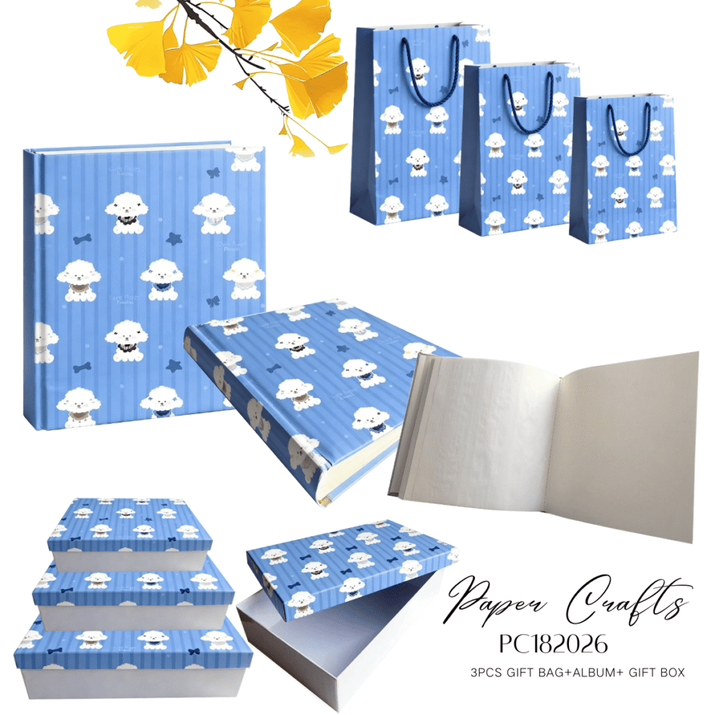 Puppy Design Paper Crafts Album Box&Bag Set