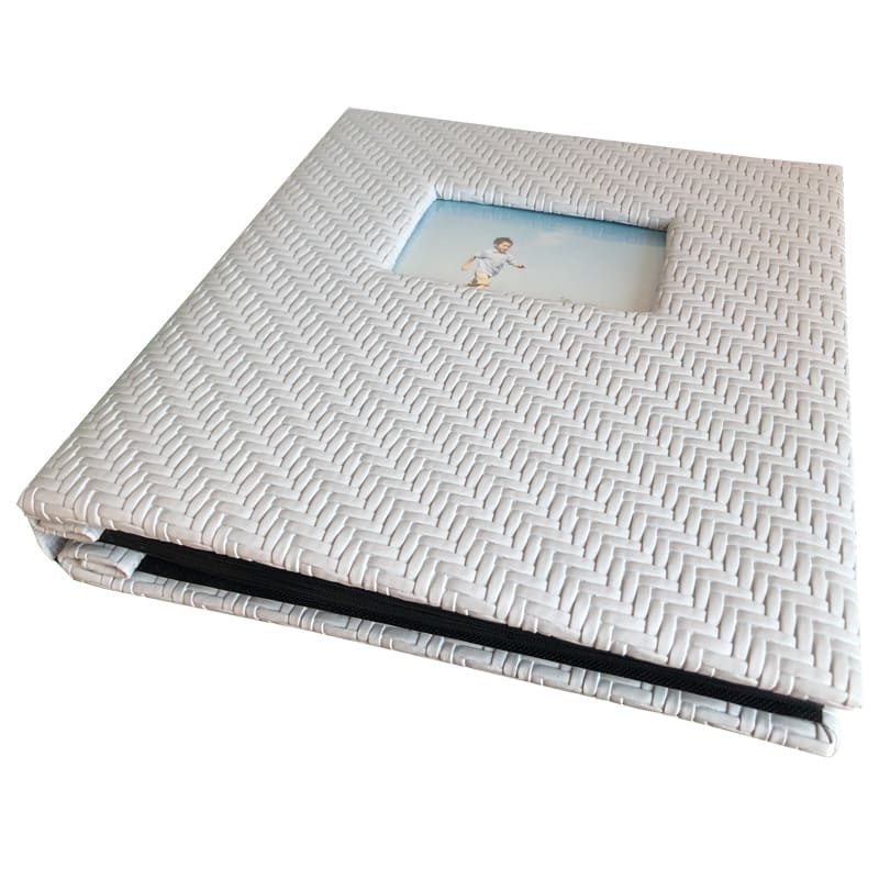 White leather album slip in Pages